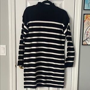 Loft - Black and White Striped Sweater Dress
